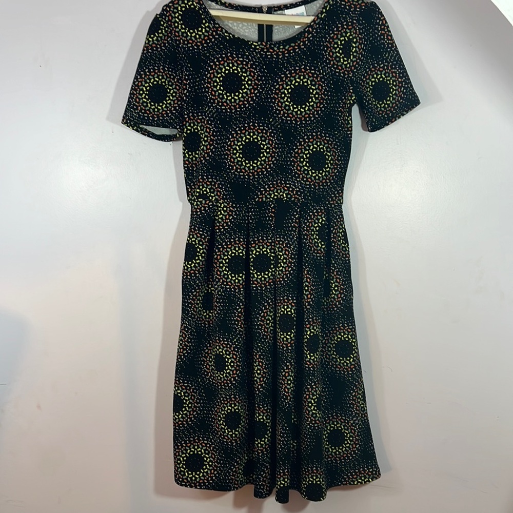Colorful cosmic Lularoe, small, short sleeved dress